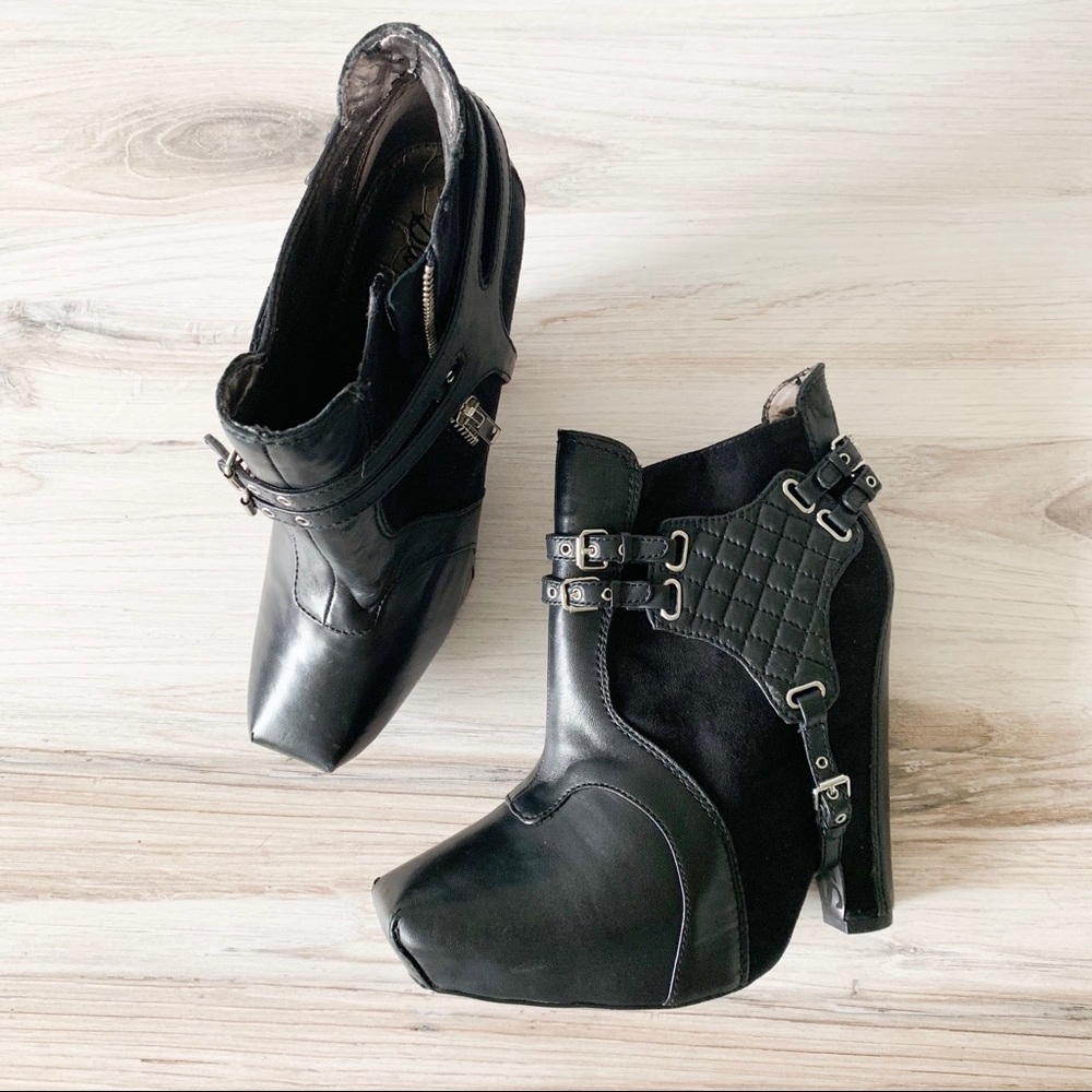 Sam Edelman Zoe Harness Black Leather Booties